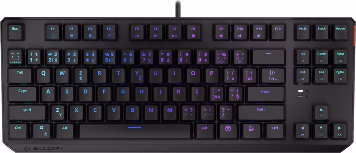 Endorfy herní klávesnice Thock TKL Kailh BR RGB /USB/ brown sw. / drátová / mechanická / CZ/SK layout / černá RGB