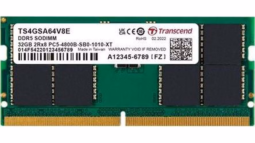 Transcend paměť 32GB SODIMM DDR5 4800 2Rx8 2Gx8 CL40 1.1V