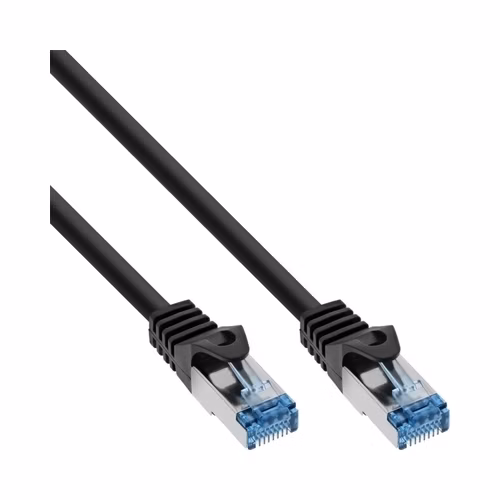 S/FTP (PiMF) Patchkábel PE 30m CAT6a, čierny, Cca, vonkajší, UV odolný 30m
