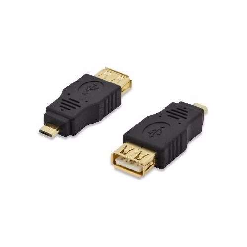 Ednet USB adaptér, typ micro B - A M / F, USB 2.0, zlatý, bl