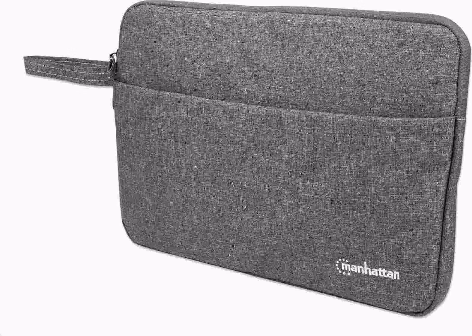 MANHATTAN Laptop Sleeve Seattle, vhodný pre širokouhlé obrazovky do 14.5", 383 x 270 x 30 mm, sivá