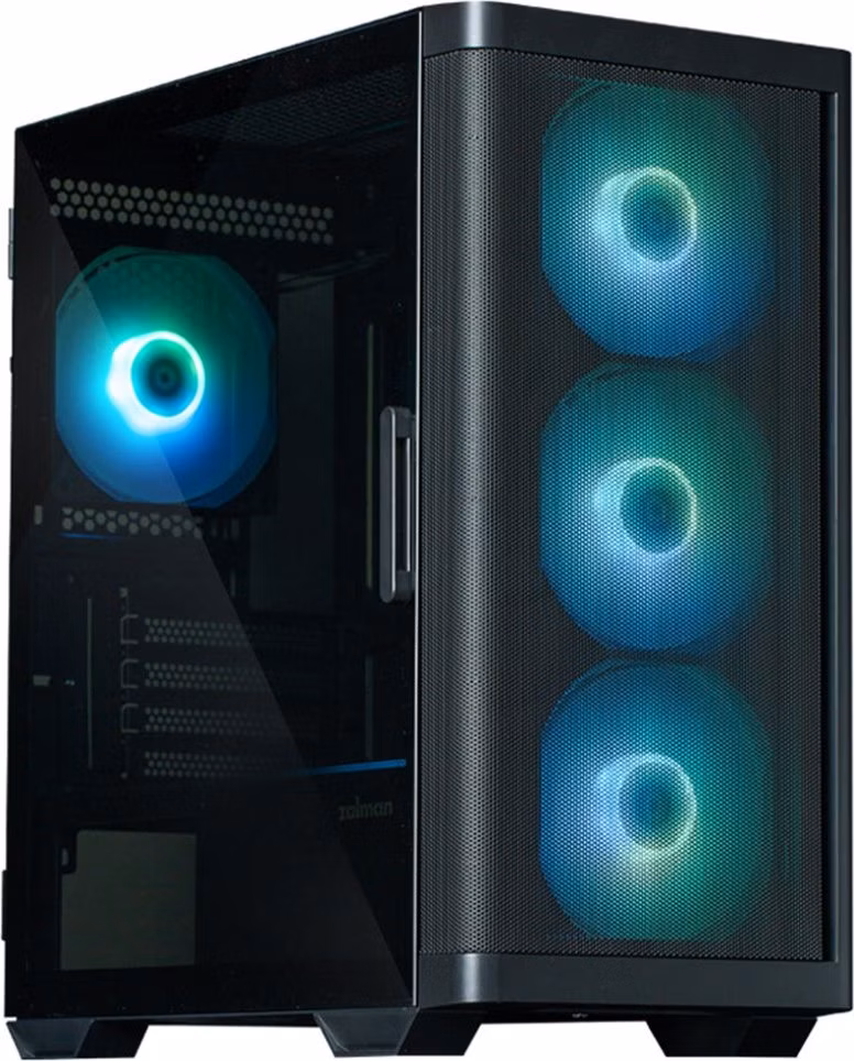 Zalman skříň M4 Black / miniT / 4x 120mm ARBG fan / 2xUSB 3.0 / 1xUSB 2.0 / tvrzené sklo / černá