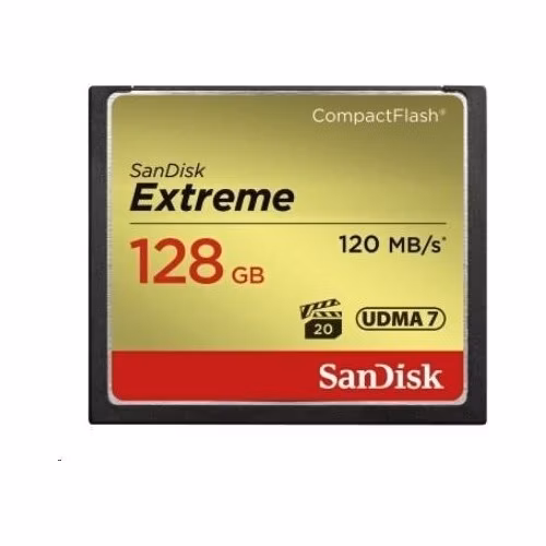 SanDisk Compact Flash karta 128 GB Extreme (R:120/W:85 MB/s UDMA7)
