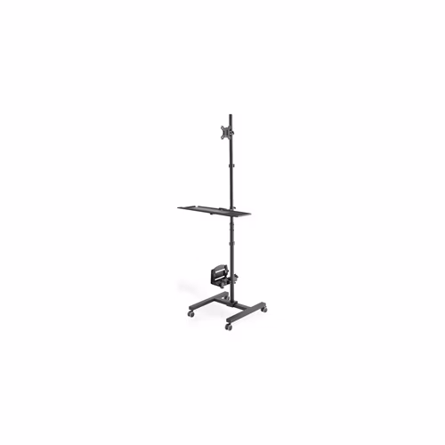 DIGITUS Mobilní pracovní stanice (úchyt na Monitor , PC držák) max. Zatížení 8 kg, max. 32 "obrazovka, černá, VESA: 75 x 100