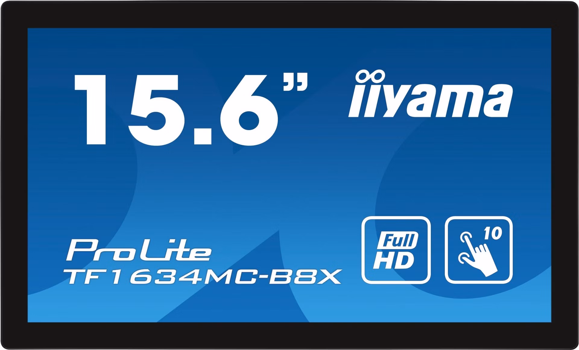 15,6" iiyama TF1634MC-B8X: IPS, FullHD, capacitive, 10P, 450cd/m2, VGA, DP, HDMI, IP65, čierny