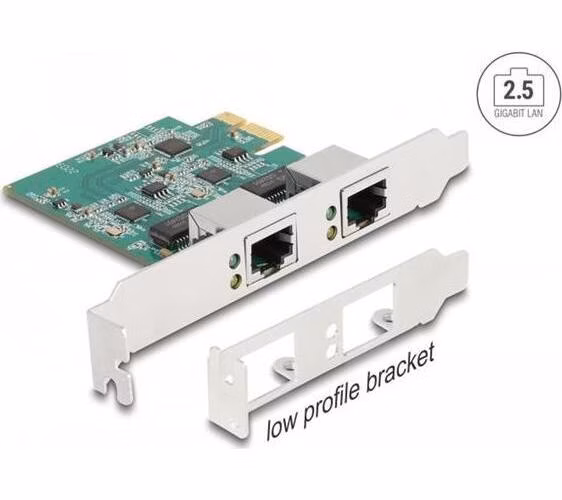 Delock PCI Express x1 karta na 2 x RJ45 2,5 Gigabit LAN