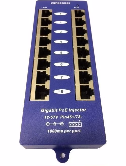 POE-PAN8-GB Gigabitový stíněný 8-portový PoE panel