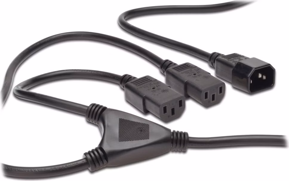 PremiumCord Kabel síťový 230V, Y-kabel prodlužovací M-2x F