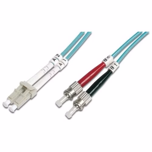DIGITUS Fiber Optic Patch Cord, LC to ST, Multimode 50/125 µ, Duplex Length 1m, Class OM3