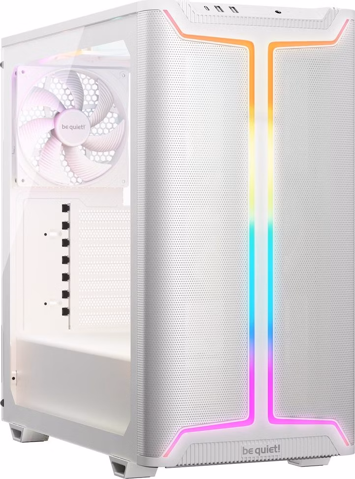 Be quiet! skříň PURE BASE 501DX / ATX / 3x140mm PWM fan / ARGB LED pásek / USB3.2 / temperované sklo / bílá