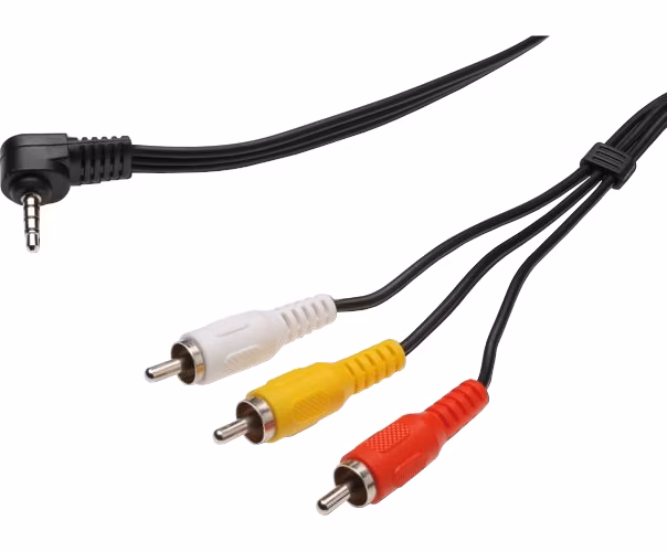PremiumCord Video + Audio kabel, stereo 3.5mm 4 pinový - 3x CINCH RCA stíněný, M/M, 1,5m