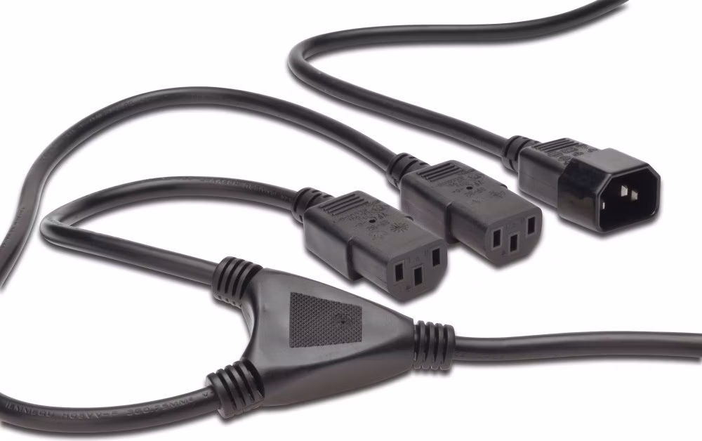 PremiumCord Kabel síťový 230V, Y-kabel prodlužovací M-2x F