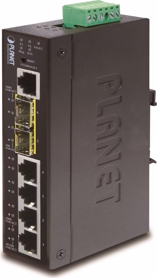 Planet IGS-5225-4T2S průmyslový L3 switch, 4x1Gb, 2x2.5Gb SFP, dual 12-48VDC, -40~75°C, IP30