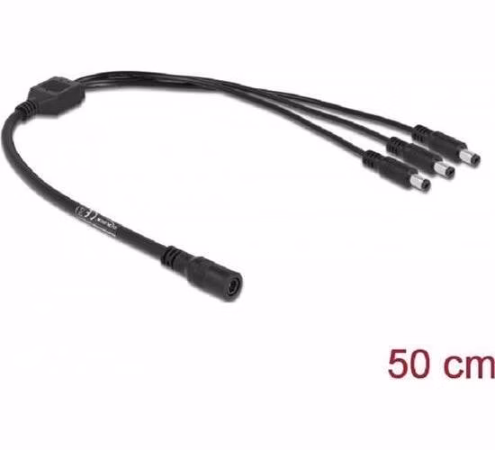 Delock Kabelový DC splitter 5,5 x 2,1 mm, z 1 x zásuvka na 3 x zástrčky
