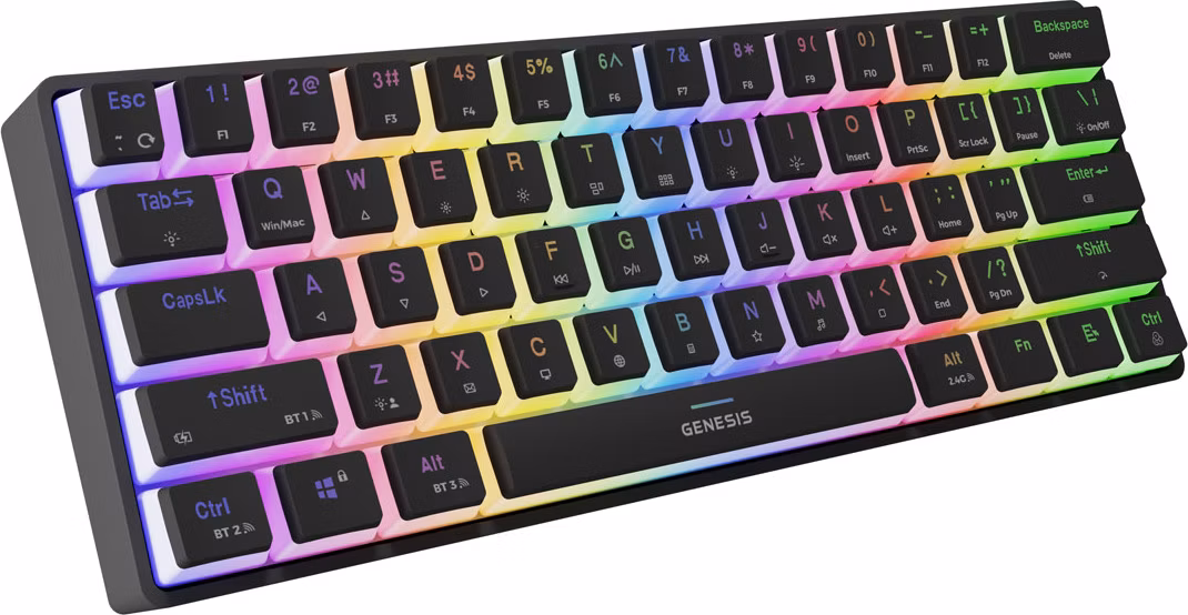 Genesis herná klávesnica THOR 660 G2/Gateron Red/USB+BT/US layout/Čierna