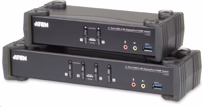 ATEN KVM switch CS-1924, 4-Port USB 3.0 4K DisplayPort (4K,USB 3.1 Gen 1)
