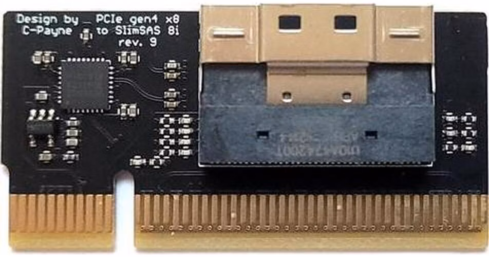 C-Payne PCIe SlimSAS Host Adapter x8 to 8i - straight