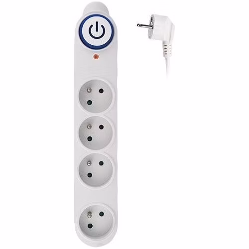 Solight prepäťová ochrana, 150J, 4 zásuvky, 1,5m, biela