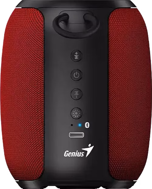 Genius SP-915BT Reproduktor, bezdrátový, Bluetooth, 5W, LED podsv.,USB-C,výdrž až 6 hod.,mikrofon, podpora Copilot,červeno-černá