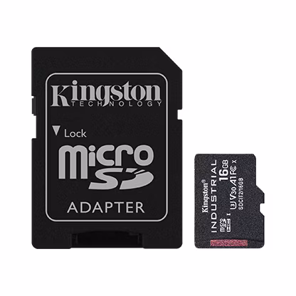 16 GB . microSDHC karta Kingston Industrial C10 A1 pSLC Card + SD Adapter