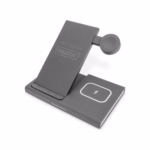 DIGITUS Nabíjecí stanice 3 v 1, bezdrátová pro Apple iWatch, Airpods, iPhone