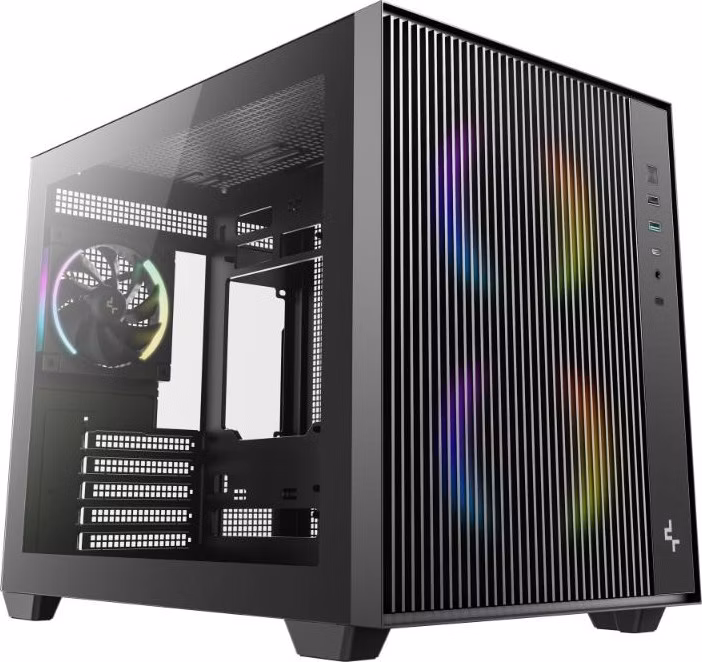 DEEPCOOL Case CG330 MESH 3F, mATX, Průhledná bočnice, 1x120mm ARGB, 2x140mm ARGB, černá