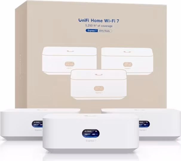 Ubiquiti UniFi Whole Home WiFi 3-pack - Sada 3x UniFi Express 7, MLO Meshing, Wi-Fi 7, 2,4/5/6GHz
