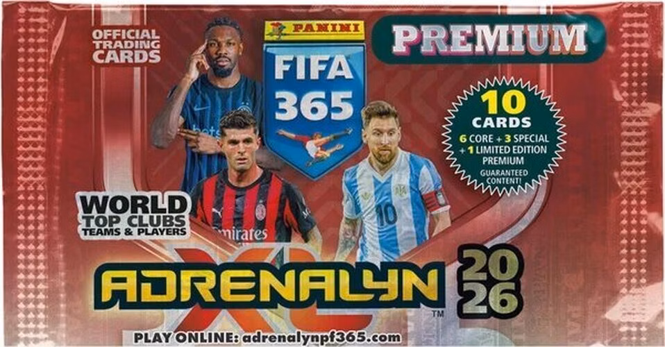 PANINI FIFA 365 2025/2026 ADRENALYN karty PREMIUM PACKET