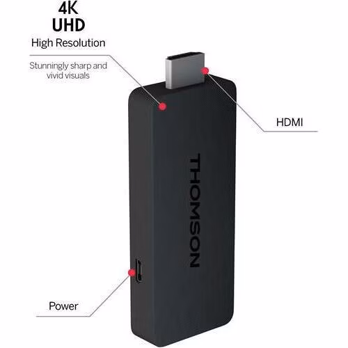 Thomson Streaming USB STICK 140 - 4K UHD, Google Cast, Hej Google