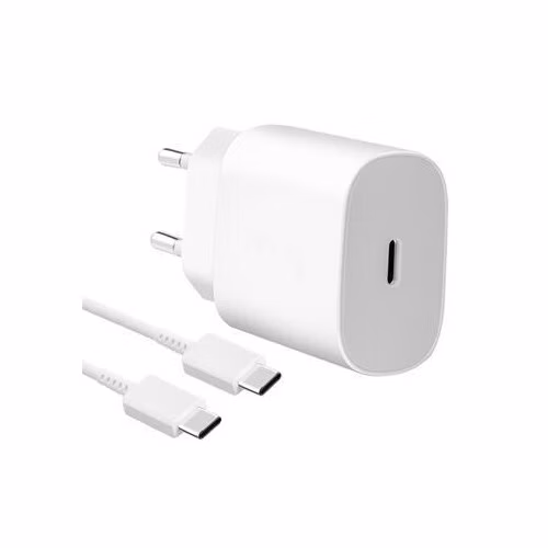 Samsung síťová nabíječka EP-TA800EWE + kabel EP-DA905BWE USB-C, 25W, bílá, (bulk)