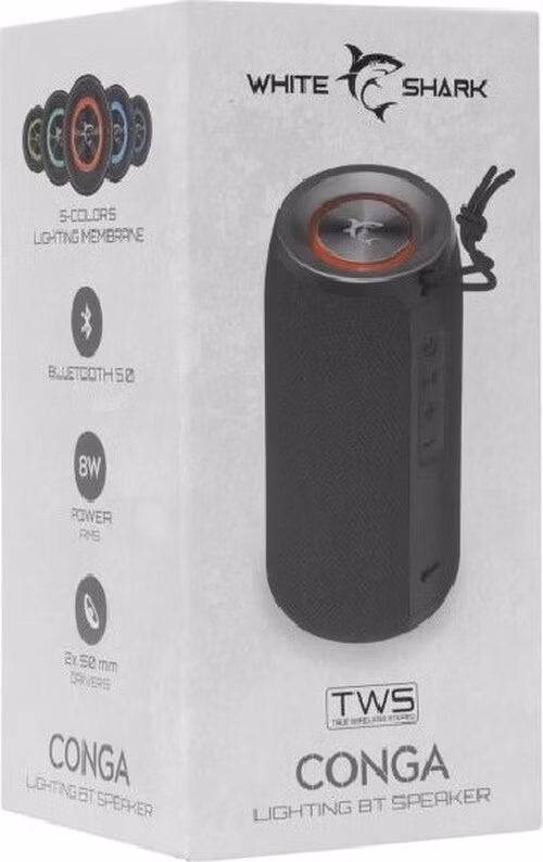 White Shark Bluetooth speaker CONGA, black