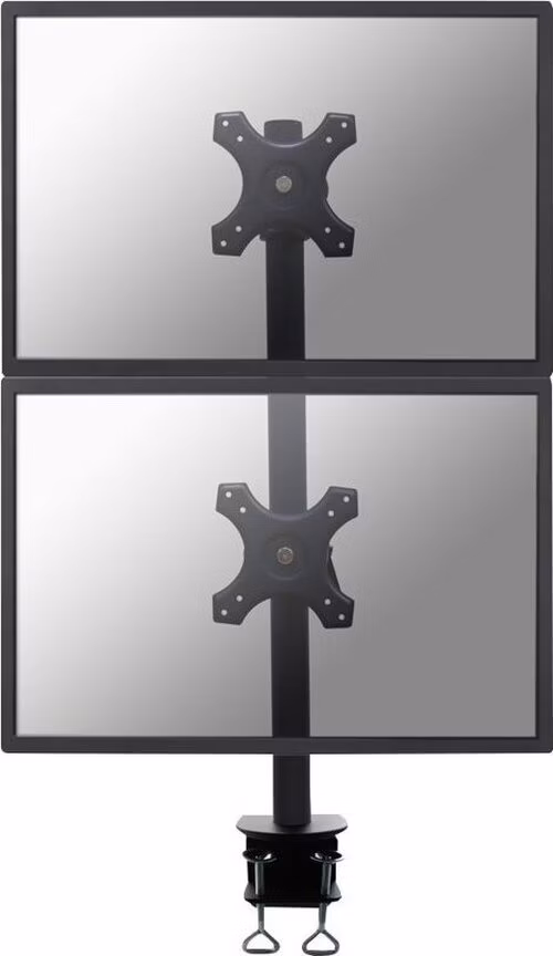 Neomounts FPMA-D700DV/Držák displeje/na stůl/10-27"/svorka/VESA 100X100/nosn. 2x6kg/2 displeje vert/černý