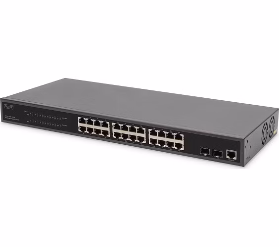 Digitus Gigabitový ethernetový PoE přepínač L2, 24portový
