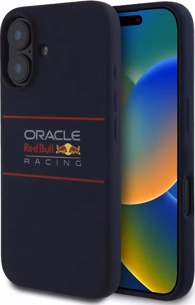 Red Bull Silicone Horizontal Logo MagSafe Zadný Kryt pre iPhone 16 modrý