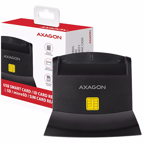 AXAGON CRE-SM2, USB externá 4-slotová čítačka čipových kariet/ID kariet (eCitizen) + SD/microSD/SIM