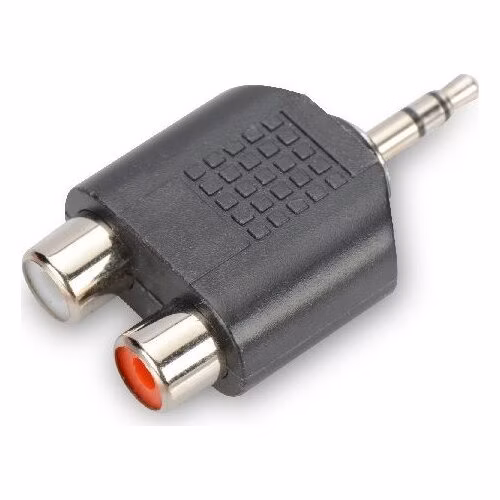 Ednet Audio adaptér, 1x 3,5 mm samec - 2X RCA samice, černý