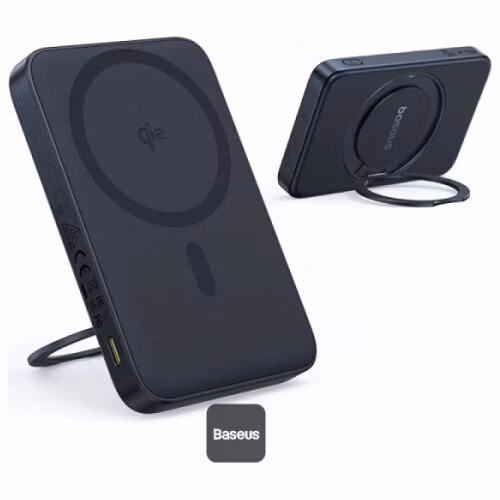 Baseus Powerbanka PicoGo Qi2 s otočným stojanom a bezdrôtovým nabíjaním 5000mAh 20W USB-C čierna