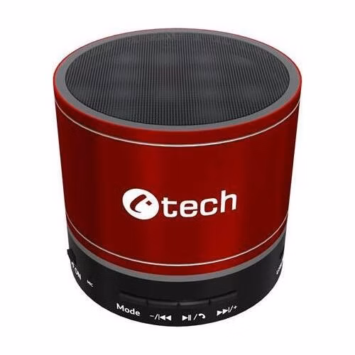 C-TECH reproduktor SPK-08R, bluetooth, baterie, USB-C, červená