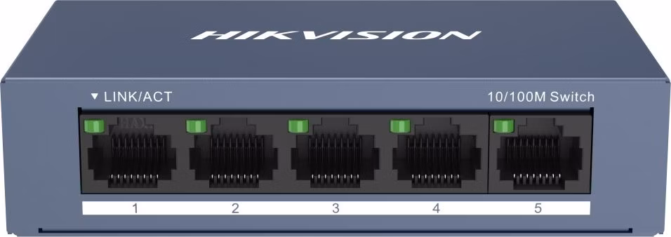 HIKVISION switch DS-3E0105-O/ 5x port/ 10/100Mbps RJ45 porty/ 1 Gbps/ napájení 5 VDC (1A)