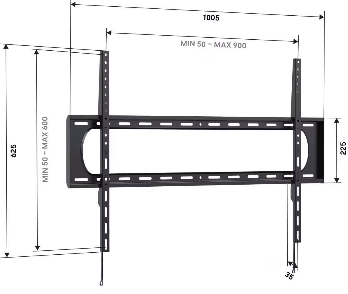 Vogel's UP 9003, fixný držiak pre XXL TV 55-102", 120 kg, VESA 900x600 max