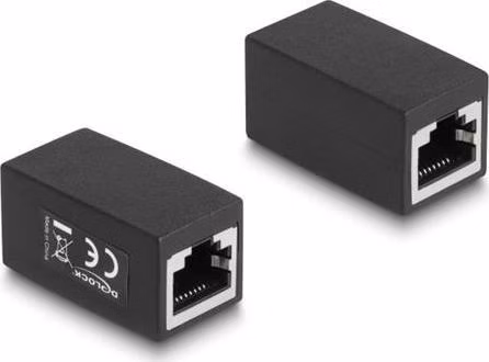 Delock Adaptér RJ45 samice na RJ45 samice Cat.6 černá