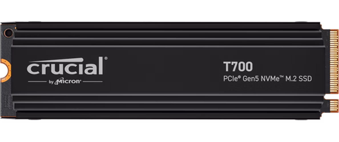 Crucial T700 4TB PCIe Gen5 NVMe M.2 SSD (r12400MB/s, w11800MB/s) s chladičom