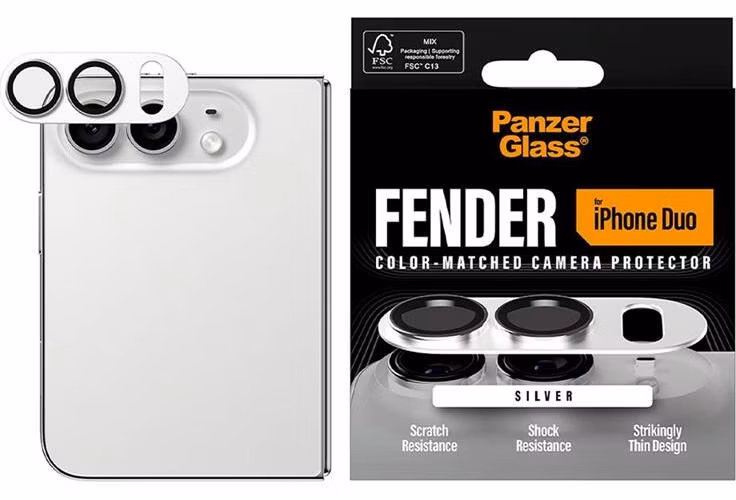 PanzerGlass Fender Camera Protection pre iPhone Duo - Silver