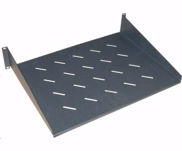 Pevná dierovaná polica 2U 19", hĺbka 450mm