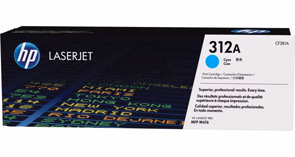 HP tisková kazeta CF381A azurová, originál