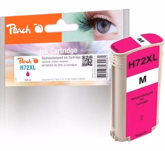 PEACH kompatibilní cartridge HP No. 72 (XL), purpurová, C9372A, 138ml
