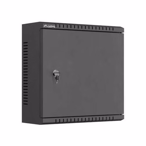 LANBERG Instalační skříň 10" TPR s MESH panelem 340 × 340 × 140 mm, černá(sestavená)