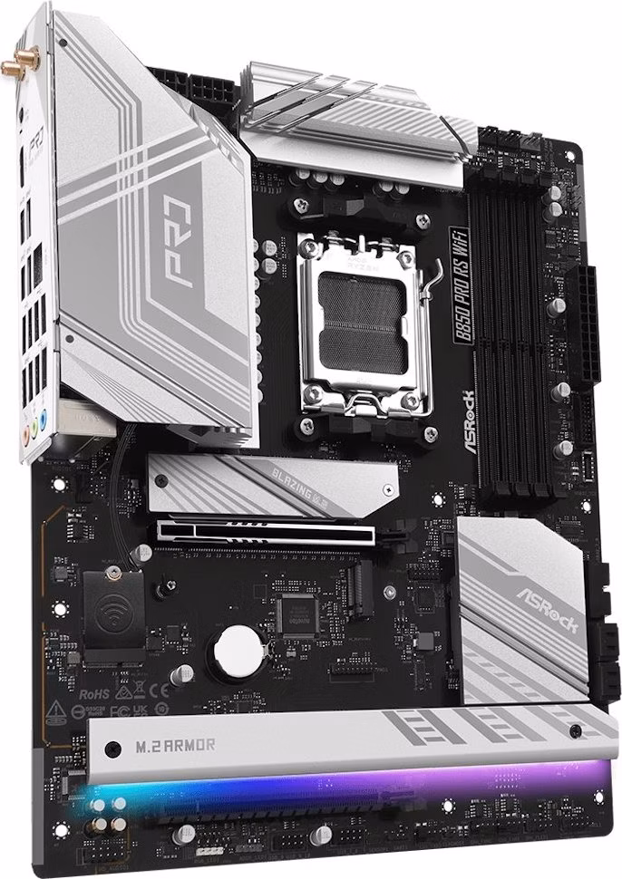 ASRock B850 Pro RS WiFi / AMD B850 / AM5 / 4x DDR5 DIMM / 4x M.2 / HDMI / USB-C / WiFi / ATX