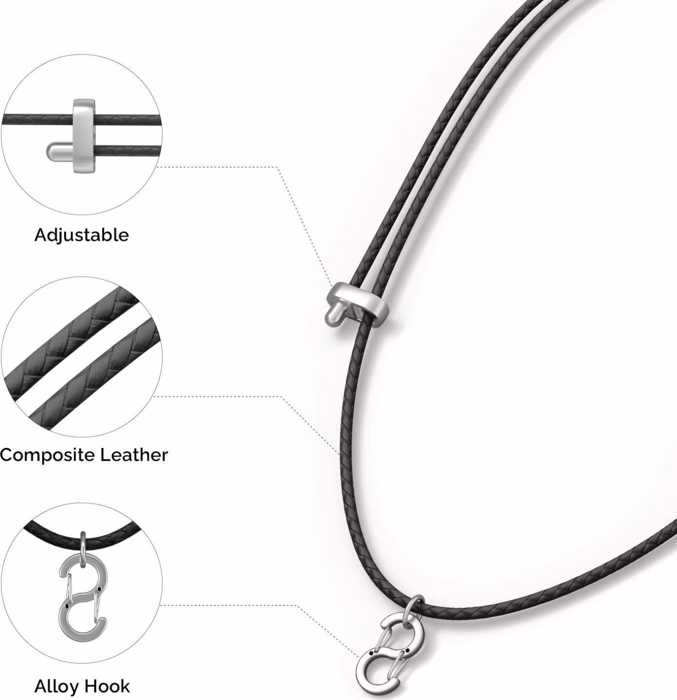PLAUD Note Pin Lanyard Black - Řemínek na krk, černý