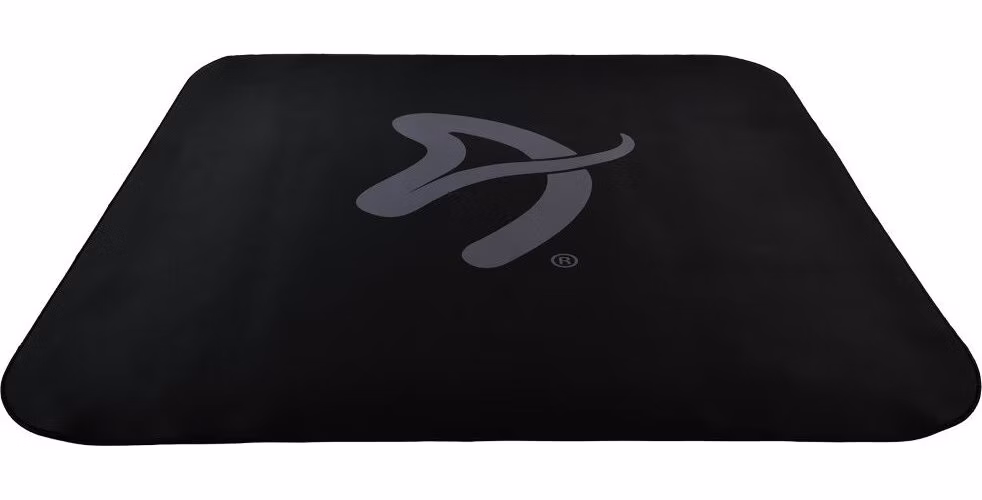 AROZZI Zona Quattro Black Grey/ ochranná podložka na podlahu/ 116 x 116 cm/ černá s šedým logem